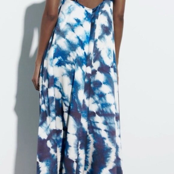 Zara Blue Tie Dye Maxi Dress - Picture 3 of 3